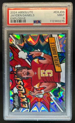 2024 Absolute Jayden Daniels Explosive RC #EX-JDS Commanders PSA 9