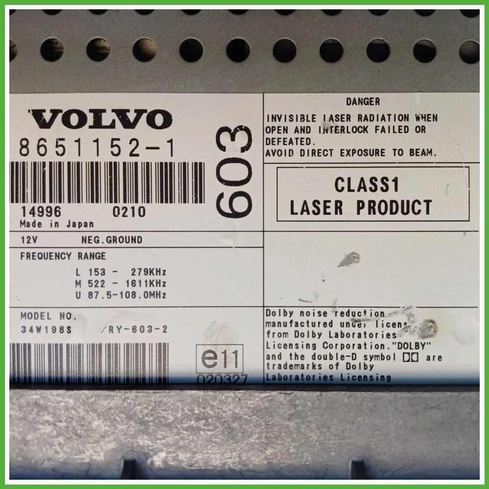 Autoradio VOLVO V70/XC70 2.4 8671112 2000 2007 VOLVO 8651152-1 - Immagine 4 di 4