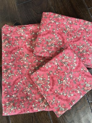 MODA 3 Sisters Vienna Nights - Red Floral Music Notes- Over 2.75 Yards Total-VTG
