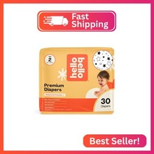 Hello Bello Diapers, Size 2 10-16 lbs Superstars, 30 Count of Premium Disposab