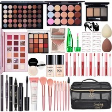 All in One Makeup Kit Gift Set for Women   Full Cosmetic Bundle with Brushes