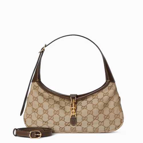 NEW GUCCI Jackie Slim Medium Brown GG Canvas Shoulder Bag 863137 Japan Authentic