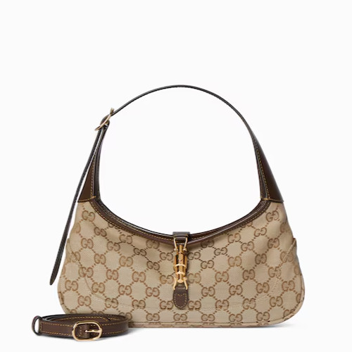 NEW GUCCI Jackie Slim Medium Brown GG Canvas Shoulder Bag 863137 Japan Authentic