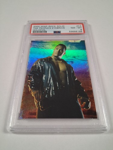 2000 WWF Rock Solid HOLOFOIL Card PSA 8 *POP 1 NONE HIGHER* WWE Dwayne Johnson