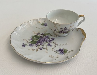 Schumann Bavaria  Violette  Pattern Snack Set (Gold Trim)