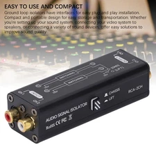 2 Channel Ground Loop Noise Isolator Sound Signal Filter Hum Eliminator 2CH