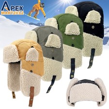 Men Women Winter Trapper Hat with Ear Flaps Warm Russian Ushanka Aviator Ski Cap