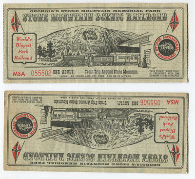Stone Mountain Scenic Railroad Used Ticket Stubs Route Maps Georgia Lot 2