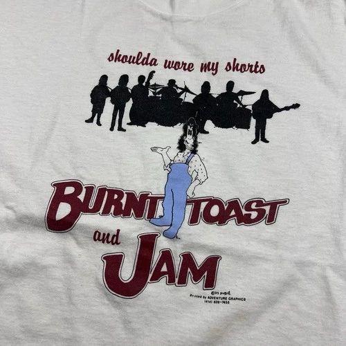 Vintage Burnt Toast & Jam Bluegrass 1993 Concert T-Shirt Adu 1990s vintage concert t-shirt, vintage, size XL, single stitch, B+ condition