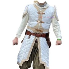Medieval Viking Gambeson-Thick Padded Cotton Half Sleeve Long Armor Costume