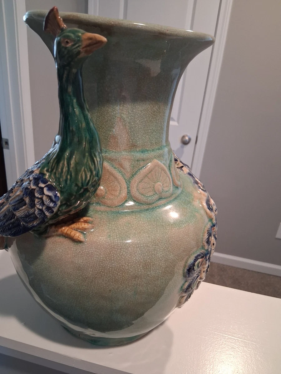 花瓶 孔雀釉　壺 花瓶 孔雀釉 龍野窯 松山彰輝 孔雀焼 作家物 花入｜Yahoo!フリマ（旧