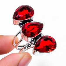 Red Garnet Gemstone Handmade 925 Sterling Silver All Size Ring For Gift