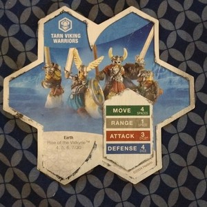 Heroscape Tarn Viking Warriors Card -Rise Of The Valkyrie damaged on the back