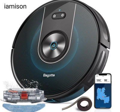 Bagotte Roboter Smart Staubsauger Wischmop 3000Pa für Haustier Hartboden Teppich - BG800MAX