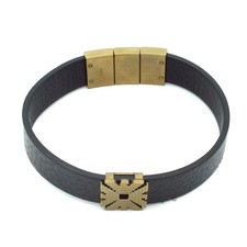 EMPORIO ARMANI EGS2868 Black Gold Leather Stainless Steel - Bracelet