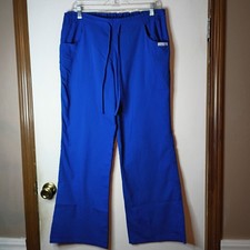 Cherokee Royal Blue Scrub Nursing Pants Drawstring Straight Leg Size Medium