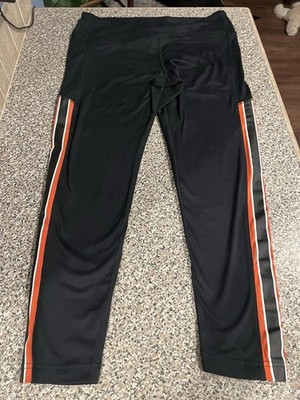 Harley-Davidson H-D Performance Women's Black Ankle Pants L, Orange Stripes