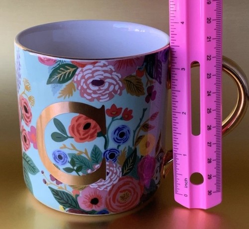Tazza Anthropologie lettera floreale "C" - Foto 5 di 5