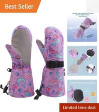 Winter Kids Waterproof Gloves for Boys Girls Snow Ski Toddler M 2-4T Mermaid