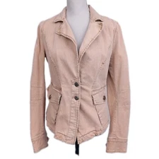 Sportmax Code Size 12 Beige Brown Denim Jacket Fitted Smart Casual Max Mara Line