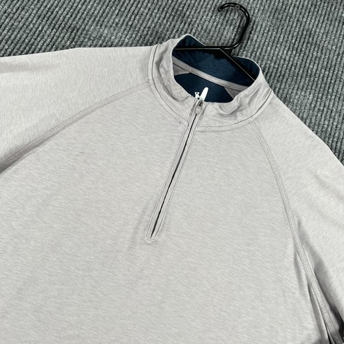 Johnnie O Pullover Shirt Mens Large Gray Long Sleeve 1/4 Zip Mock Neck Golf