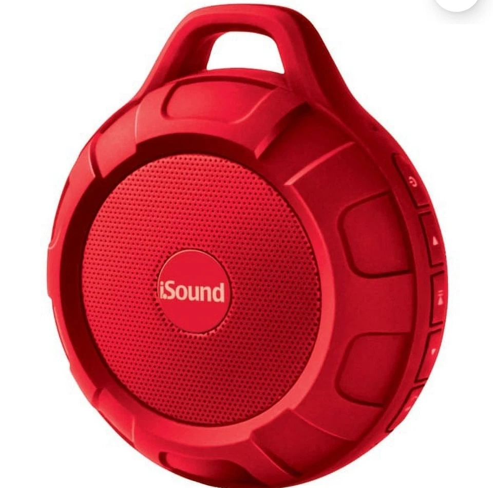 iSound DuraTunes Water-Resistant Rechargeable Bluetooth Speaker For Shower- Red  - Image 3 of 3