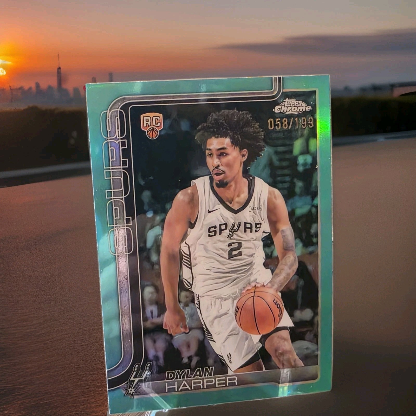 2025 Topps Chrome Dylan Harper Aqua Refractor RC /199 Fresh Pull. #252