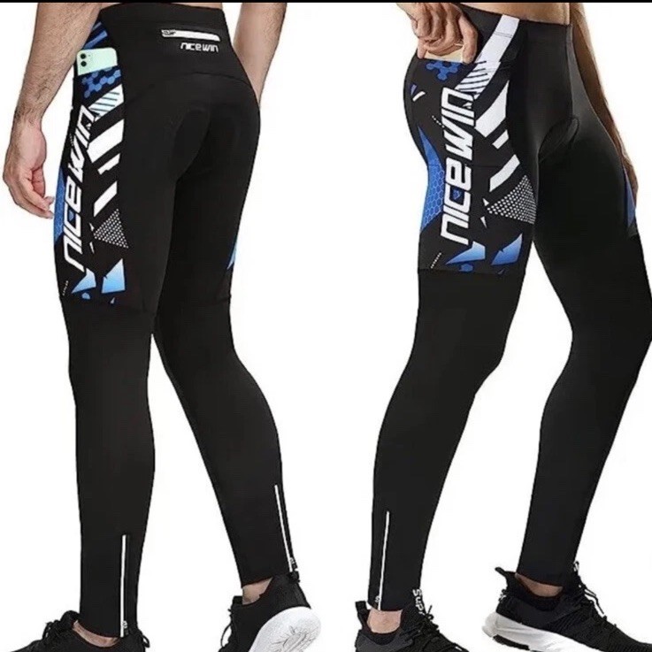 NICEWIN Men&rsquo;s Padded Cycling Tights Long Bike Pants Size Medium