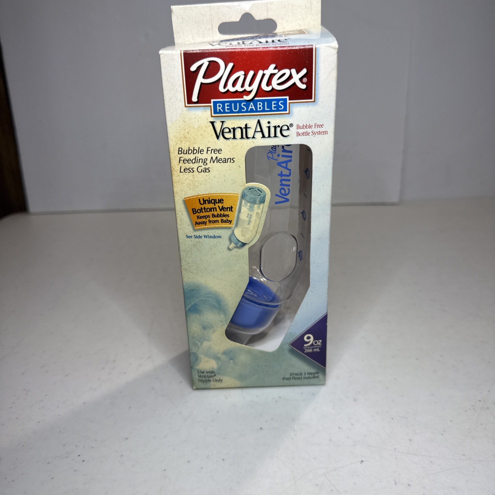 Vintage Playtex Vent Aire Bubble Free 9oz Blue Baby Bottle 2