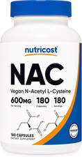 N-Acetyl L-Cysteine NAC 600Mg, 180 Capsules - Non-Gmo, Gluten Free