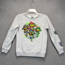 Teenage Mutant Ninja Turtles Mayhem Sweatshirt Boys Large 10/12 Gray Fleece