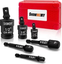 Swivel Socket Set, 3 Pcs Impact Set with 3 One Size 