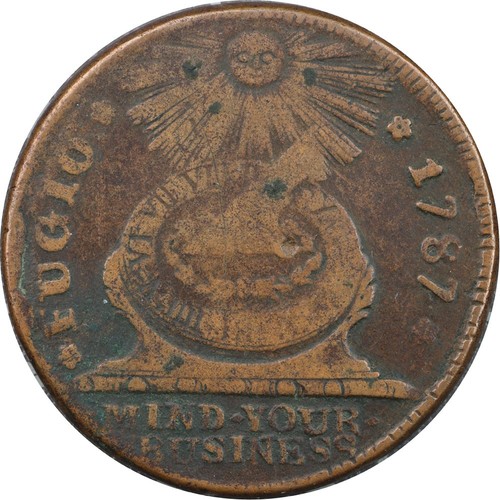 1787 N12-S Fugio Cent PCGS F15 STATES UNITED 4 Cinq W6805 R5- Furnace Run Collec