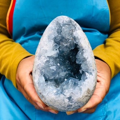 3.78LB Top natural blue crystal cave quartz crystal cave mineral specimen 4523