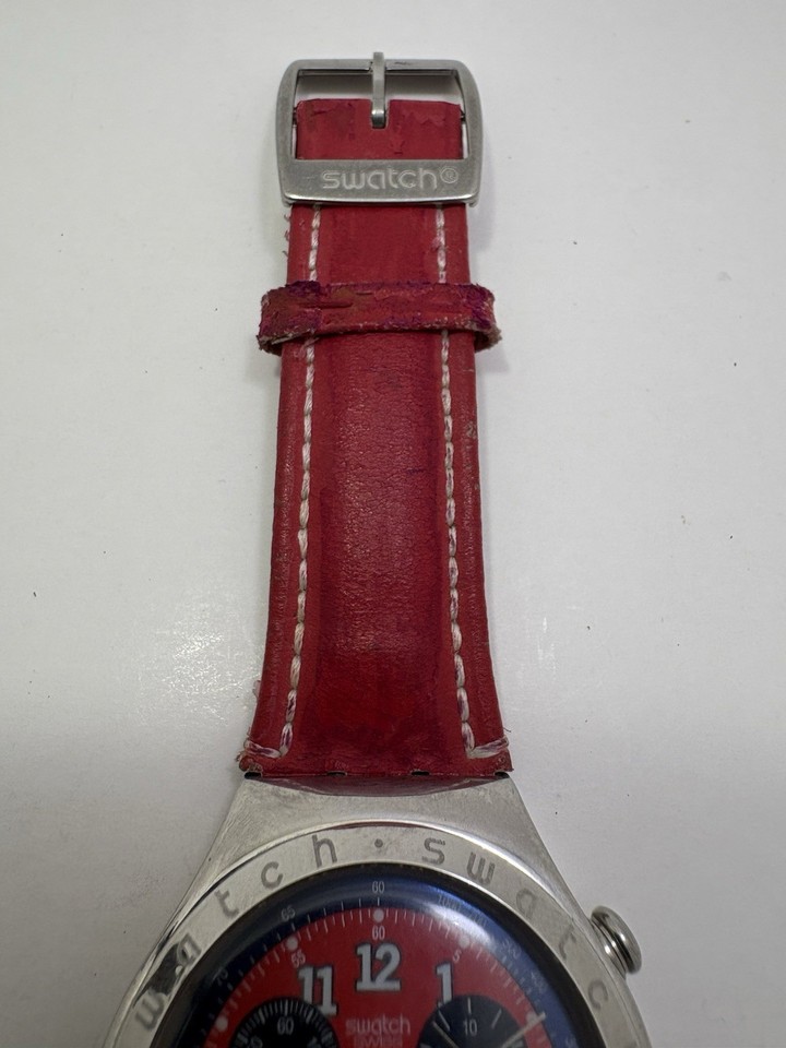 Irony Chrono. Secret Agent Red Swatch. Orig. Band. New Battery | eBay