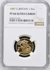 1987 Gold Proof Sovereign, Elizabeth II, NGC PF66 ULTRA CAMEO