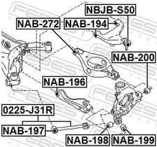 Für FEBEST NAB-199 REAR KNUCKLE BUSHING