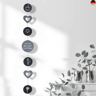 Spetebo Filzgirlande mit Spruch 1 Stück Motiv 2-Fach Sortiert - 145 cm - Deko 