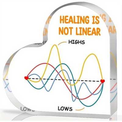 Mental Health Heart Acrylic Plaque Healing Is Not Linear Graph Tabletop Decor