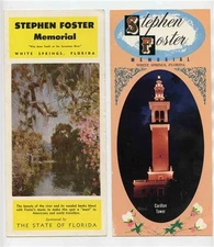 2 Stephen Foster Brochures 1950's White Springs Florida 
