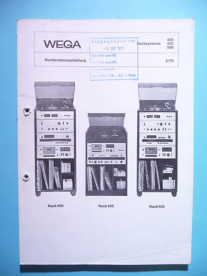 Service manual for Wega racksystems 400/450/500, original