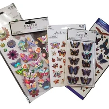 NIP Lot Of 5 Sticko Stickabilities Hobby Lobby Butterfly Stickers 3D Puffy 