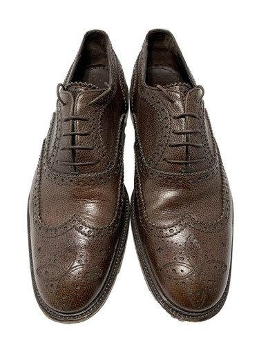 BROWN LEATHER WINGTIP OXFORDS 