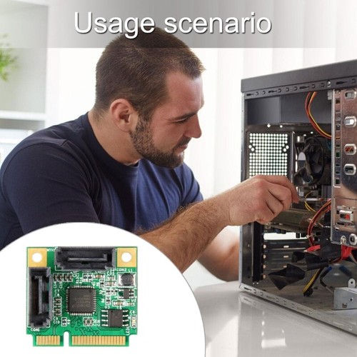 2 Port SATA3 Small PCIe Expansion Card Support RAID0/1 ASM1061R 6Gbps - Photo 3/7