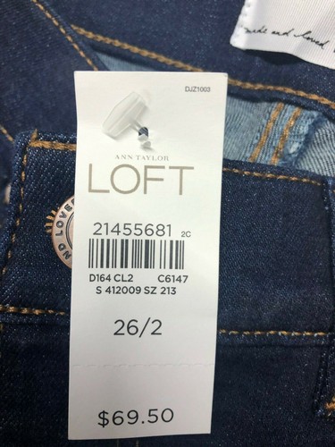 LOFT size 2 ladies girls Legging Skinny Jeans blue ANN TAYLOR 26/2 New pants - Picture 6 of 7