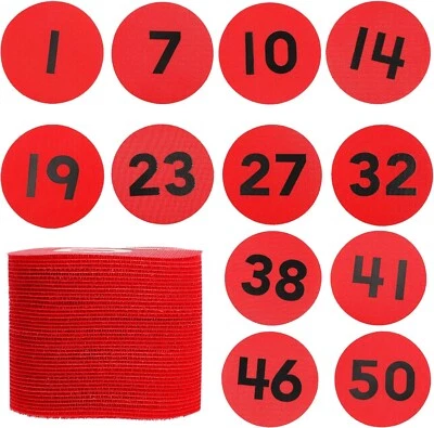 TOYMIS 50 x Marcatori Macchie Tappeto 1 - 50 Punti Seduti Cerchio Punti Aula Sport Insegnamento 10cm