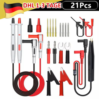 Messleitungen Prüfkabel Prüfspitzen Krokodilklemmen Set Für Multimeter Zubehör