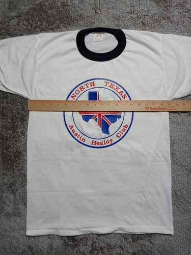 North Texas Austin Healey Club T Shirt L 50/50 Ringer Union Jack British AutoUSA - Picture 10 of 12