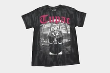 2Pac Mens Tupac Shakur Thugs Mansion Middle Fingers Black Wash Shirt New S,M,XL