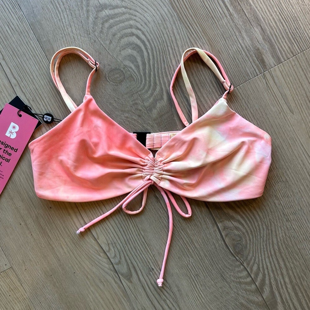 NEW NWT Blackbough Swim Women's Sophia Bikini Top Pink Lemon